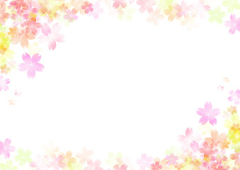 Fototapeta na wymiar 桜の透ける背景素材素材　春フレーム