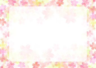 Obraz na płótnie Canvas 桜の透ける背景素材素材　春フレーム