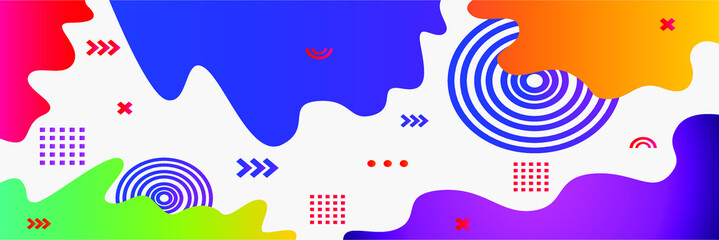 Naklejka premium Abstract Bauhaus geometric pattern background vector circle