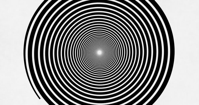 Full frame black and white hypnotic spiral background