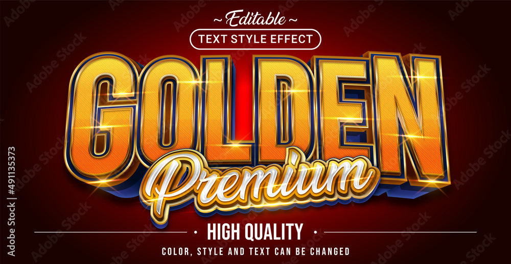 Poster Editable text style effect - Golden Premium text style theme.