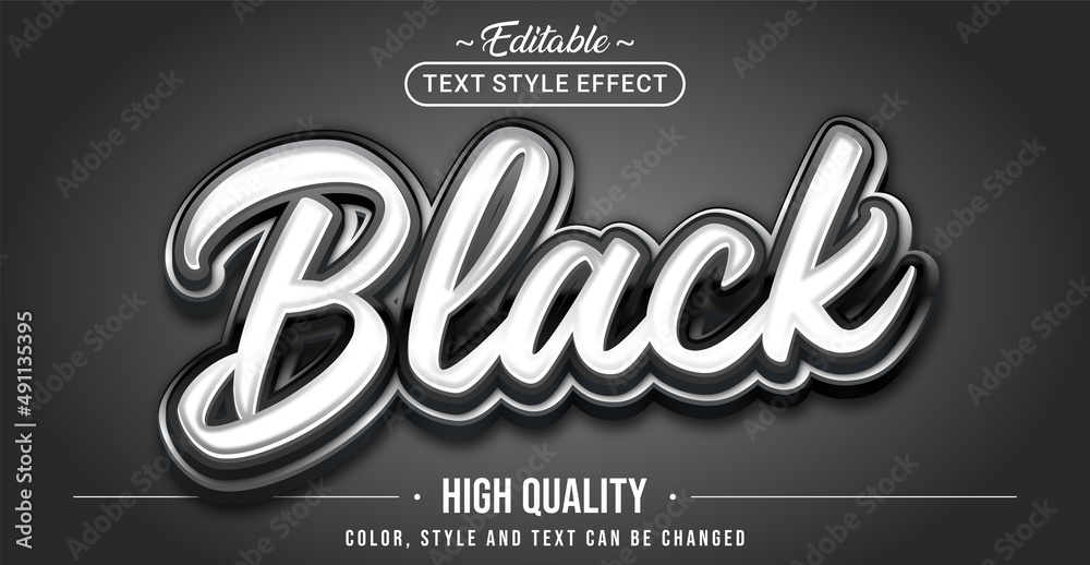 Aufkleber Editable text style effect - Black text style theme.
