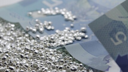 Money in the form of a cash banknote and precious metal, precisely sterling silver which is important in stocks, jewelry and industrial use and gets expensive during crisis. 