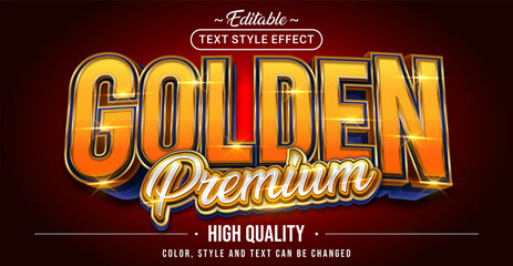 Editable text style effect - Golden Premium text style theme.