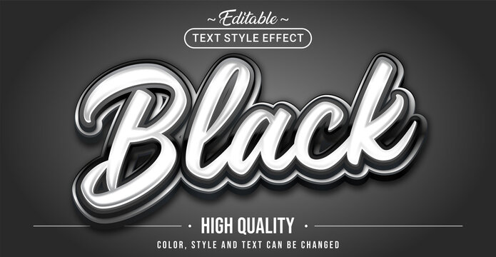 Editable text style effect - Black text style theme.