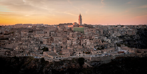 Fototapeta premium City of Matera Italy at sunset - travel photography