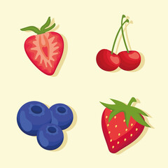 four fresh fruits