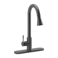 Illustration of the Water Tap, a Black Faucet for the Bathroom, or Kitchen Mixer on a White Background