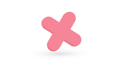 Fototapeta premium Red cross check mark sign, Social media