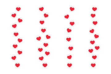 Likes hearts flying up for stories and live streams. Like icons for social media ui. Vector illlustration isolated in white background