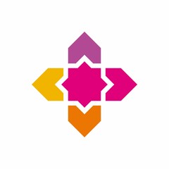 Colorful Islamic Ornament - Vector Flat Design Illustration : Suitable for Islamic Theme and Other Graphic Related Assets.	