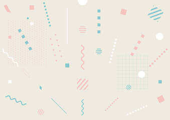 可愛らしい配色の幾何学背景	
