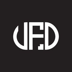 UFO letter logo design on black background. UFO creative initials letter logo concept. UFO letter design.