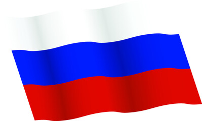Russian flag waving vector icon