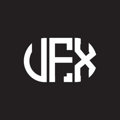 UFX letter logo design on black background. UFX creative initials letter logo concept. UFX letter design.