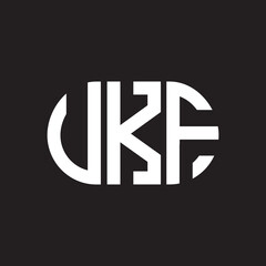 UKF letter logo design on black background. UKF creative initials letter logo concept. UKF letter design. - obrazy, fototapety, plakaty