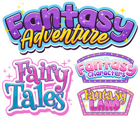 Set of fantasy fairy tales word banners © GraphicsRF