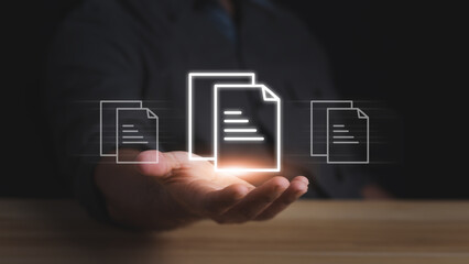 Document Management System (DMS), online documentation database. Corporate business technology.