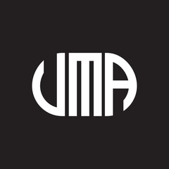 UMA letter logo design on black background. UMA creative initials letter logo concept. UMA letter design.