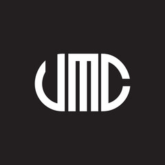 UMC letter logo design on black background. UMC creative initials letter logo concept. UMC letter design.