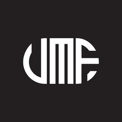 UMF letter logo design on black background. UMF creative initials letter logo concept. UMF letter design.