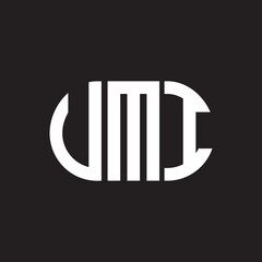 UMI letter logo design on black background. UMI creative initials letter logo concept. UMI letter design.
