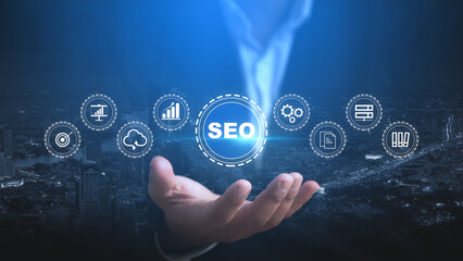 SEO Search engine optimization digital marketing business technology concept.Website Internet Business Technology Concept.