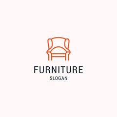 Furniture logo icon flat design template