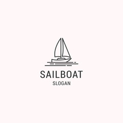 Sailboat logo icon flat design template