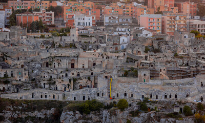 Sassi in the city of Matera Italy at sunset - travel photography