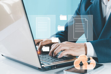 Document Management System (DMS), online documentation database and process automation to efficiently manage files,  enterprise Resource Planning or ERP. Corporate business technology and software.