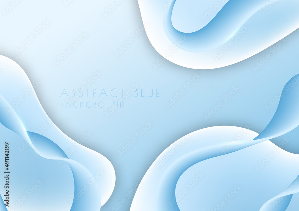 Wall mural abstract gradient blue stripe line artwork design. overlapping layers decorative template background