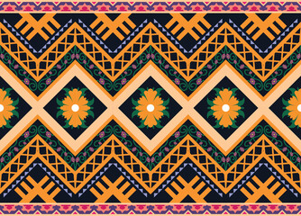 Geometric ethnic flower pattern for background,fabric,wrapping,clothing,wallpaper,Batik,carpet,embroidery style.