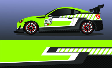Racing car wrap design vector. Abstract graphic stripe racing background kit design for vehicle wrap, race car, rally, adventure and livery