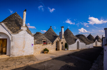 Famous Trulli houses in the city of Alberobello in Italy - travel photography