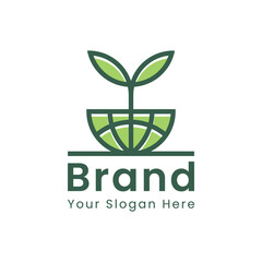 nature globe logo design