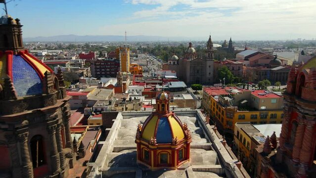 San Luis Potosi church drone Shot 4K