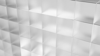 Turbid translucent white glass bathroom wall (3D Rendering)