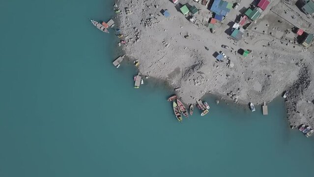 Beautiful tourist place and blue water lake, attabad lake in gilgit baltistan, Pakistan
