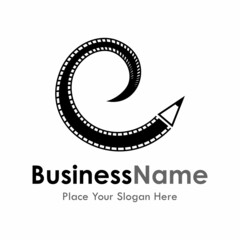 pencil film vector design logo. Suitable for business, web, cinema, education, art and technology