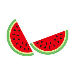 Watermelon piece vector icon illustration sign
