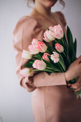 tulips. Flowers for women's day. Pink