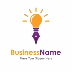 pen lamp vector logo template. suitable for education, business, product 