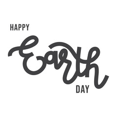 Happy Earth Day handwriting in  Earth Day isolated on white background, Vector illustration EPS 10