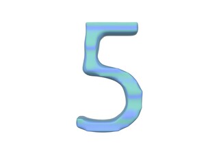 Wave Themed Font  Number 5
