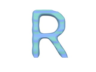 Wave Themed Font  Letter R