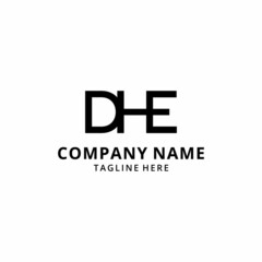 Creative Illustration modern initial DHE sign geometric logo design template