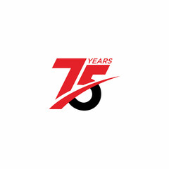 Creative Illustration modern anniversary 75 year sign logo design template