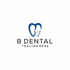 Creative modern dental Health Logo design with initial B vector template 