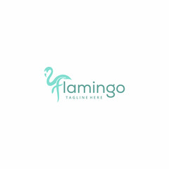 Creative illustration luxury Minimalist flamingo bird logo template